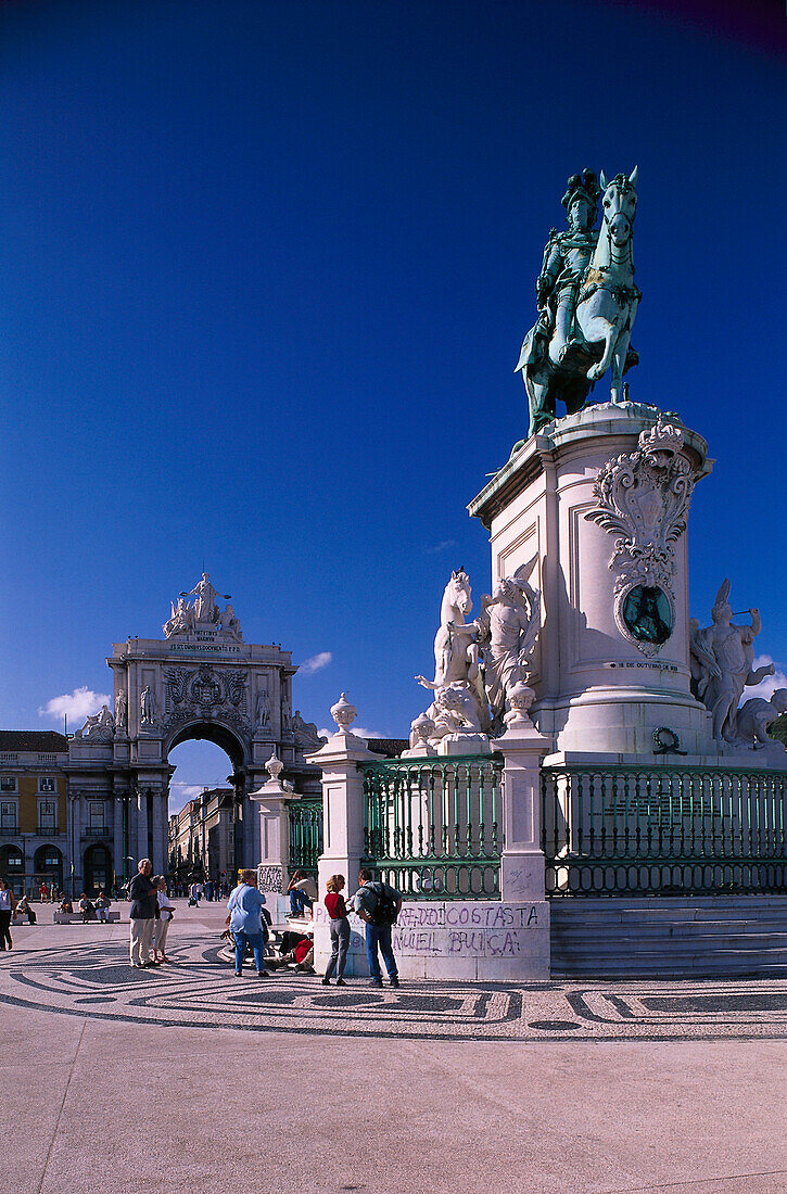 Praca do Comércio, Statue of King José Lisbon, Portugal