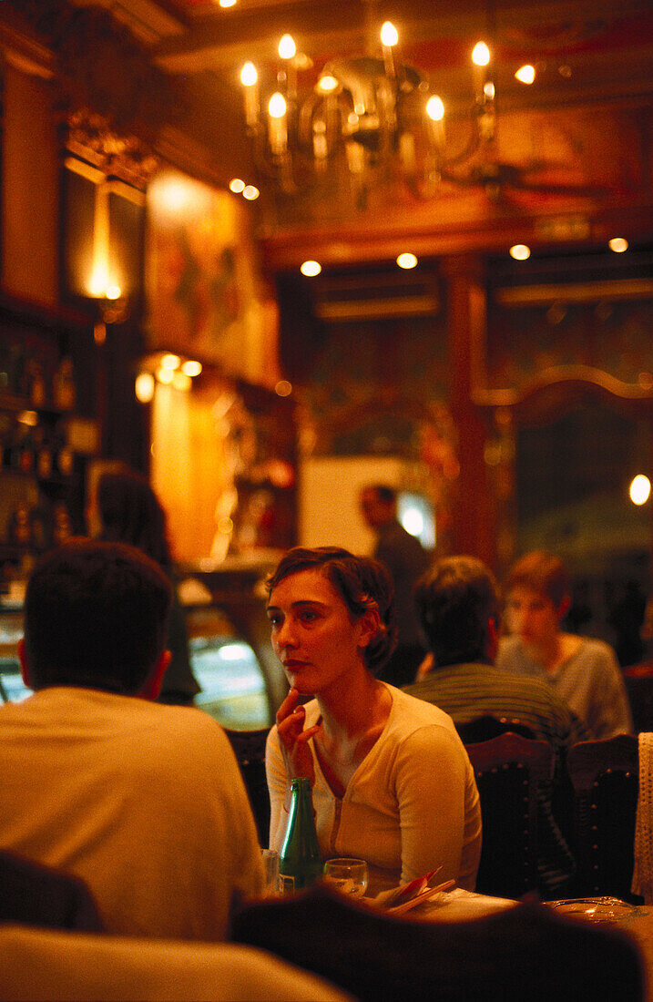 People in Cafe, Chiado, Lisbon, Portugal