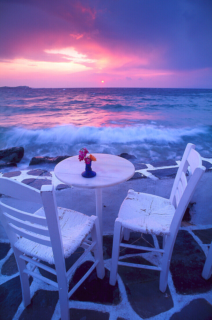 Cafe´s, Little Venice, Mykonos City, Mykonos, Cyclades, South Aegean, Greece