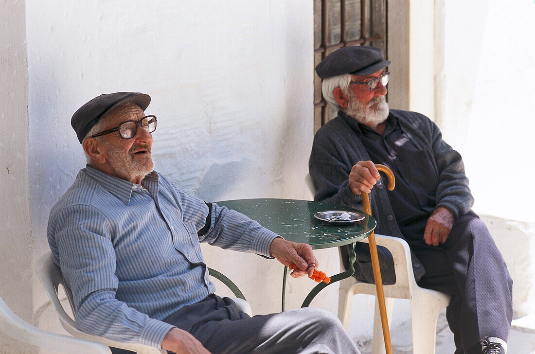 Old man with komboloi chain, , Naxos Cyclades , Greece