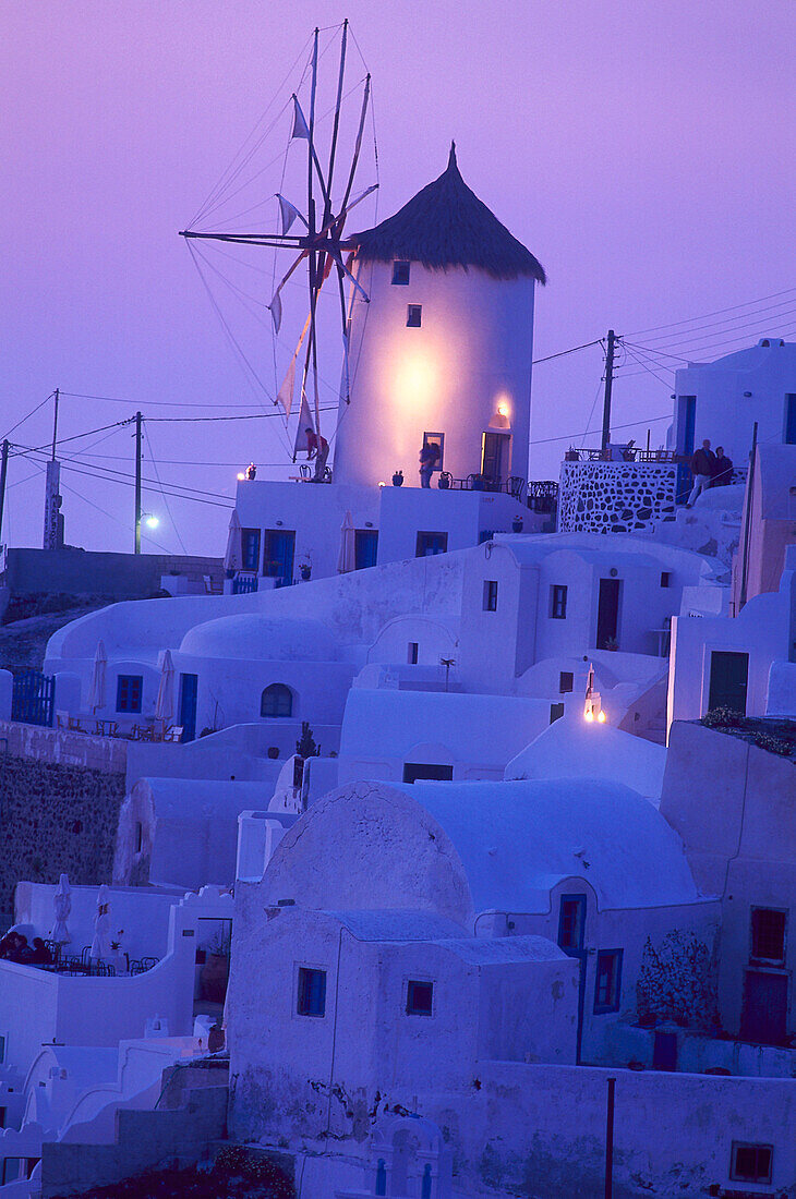 Sunset, Windmill, Oia, Santorin Cyclades , Greece