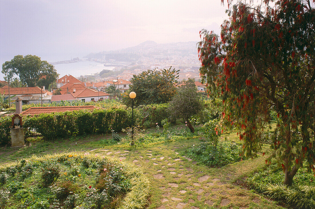 Ausblick aufs Meer, Estrada Conde Carvalhal, Funchal, Madeira, Portugal
