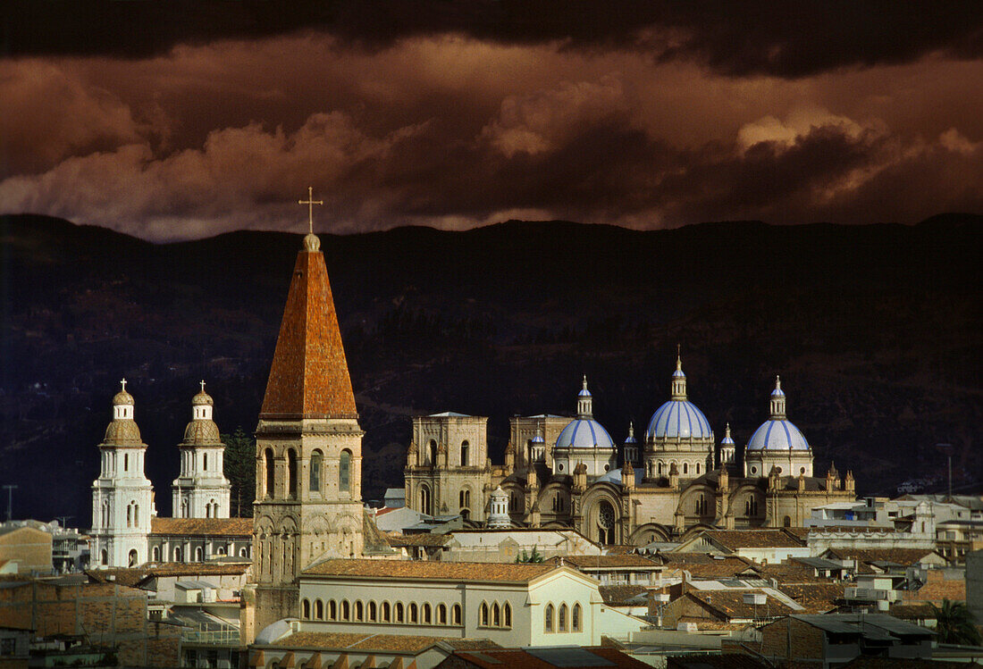 Cuenca skyline with cathedral r, , Cuenca, Ecuador South America