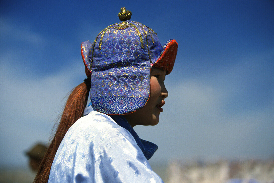 Lady rider, Nadaam festival, Ulan Bator, Mongolia Asia