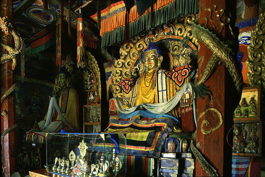 Buddha Statue, Karakorum, ehemalige Hauptstadt des von Dschingis Khan gegründeten Mongolenreiches, Karakorum, Mongolien, Asien
