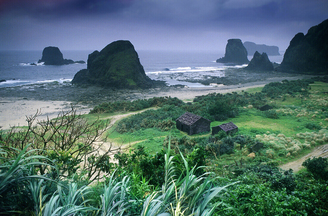 Old cabins on Lutao Island, east of Taiwan