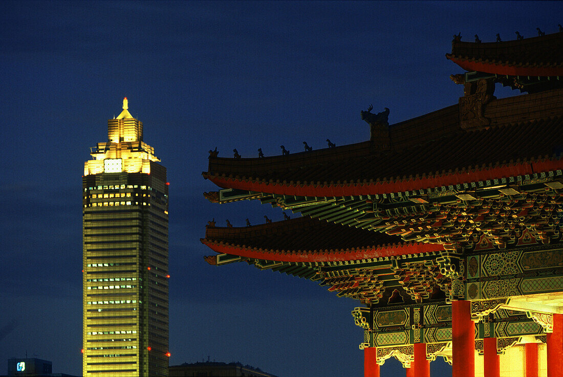 National Theater and Concert Hall, Mitsukoshi Tower in the background, Taipei, Taiwan