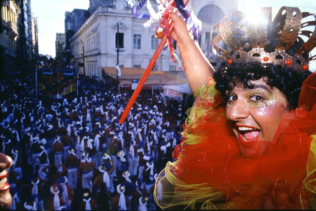 Carnival king, rei momo, Salvador da Bahia, Brazil South America