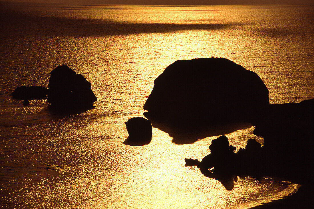 Here Aphrodite appeared on land , Petra tou Romiou, Cyprus Mediterranean