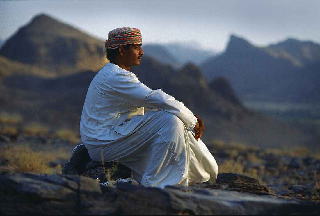 Omani in Jebel Nakhal Mountains, Jebel Nakhal Mts, Oman Middle East