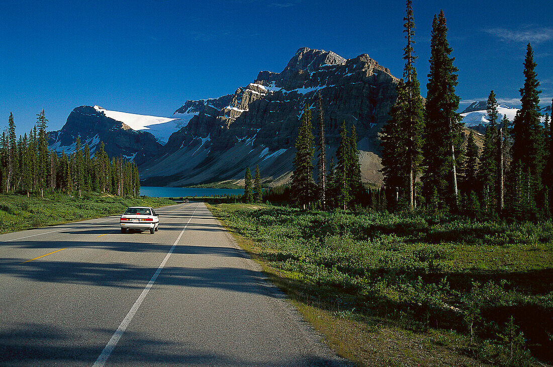 Crowfoot Gletscher, Bow Lake, Banff Nationalpark, Icefield Allee, Alberta, Canada