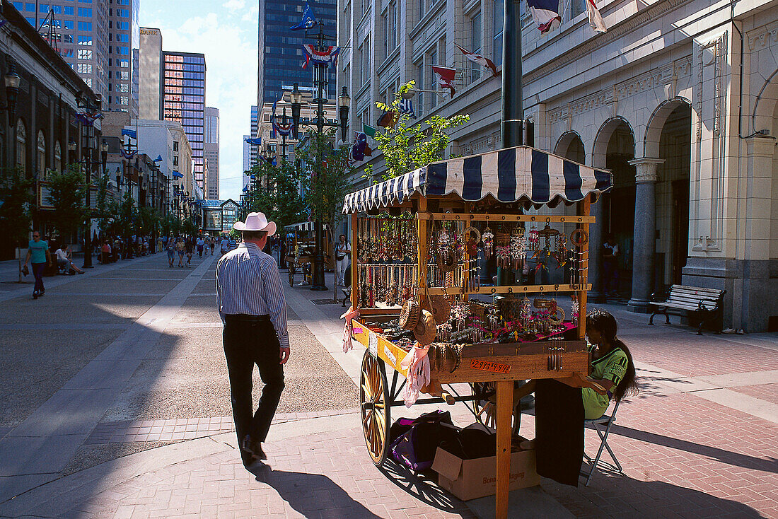 Fußgängerzone, Stephen Ave Einkaufszentrum, Calgary, Alberta, Kanada, Nordamerika, Amerika