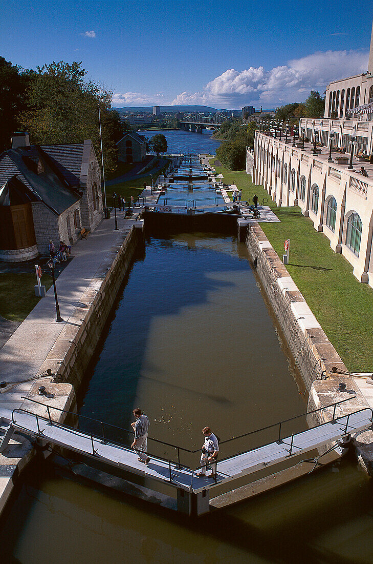 Schleuse, Rideau Kanal, Ottawa, Quebec, Kanada, Nordamerika, Amerika