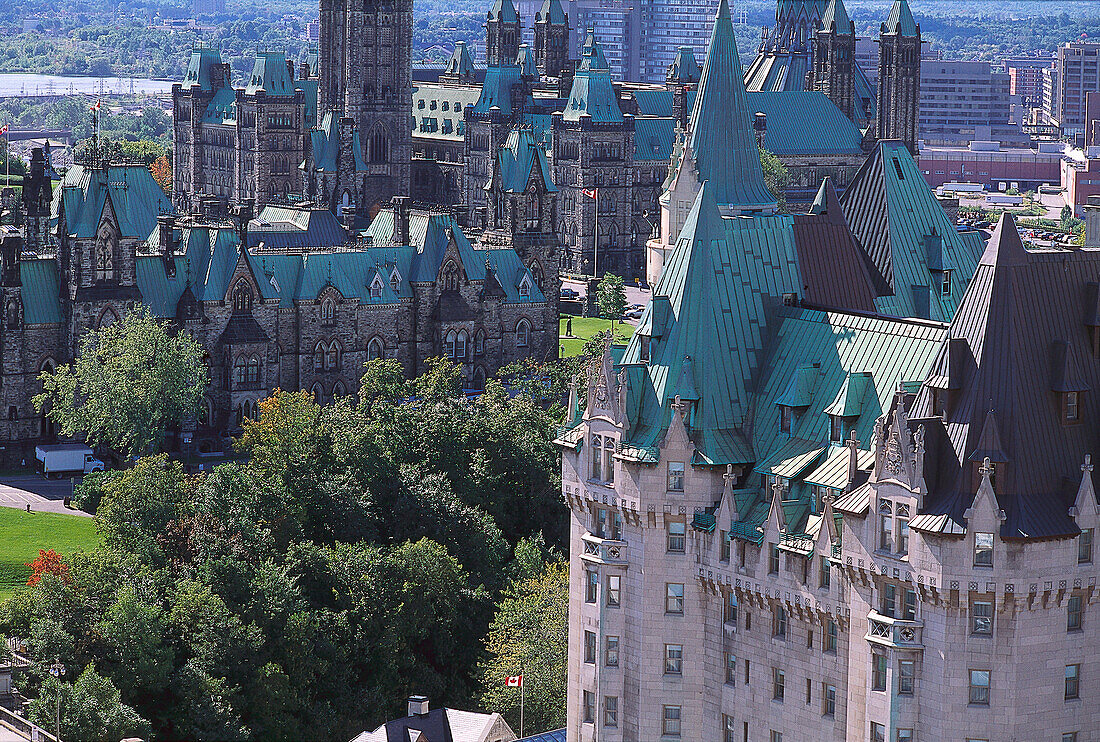 Parliament & Hotel Chateau Laurier, Ottawa, Quebec Canada