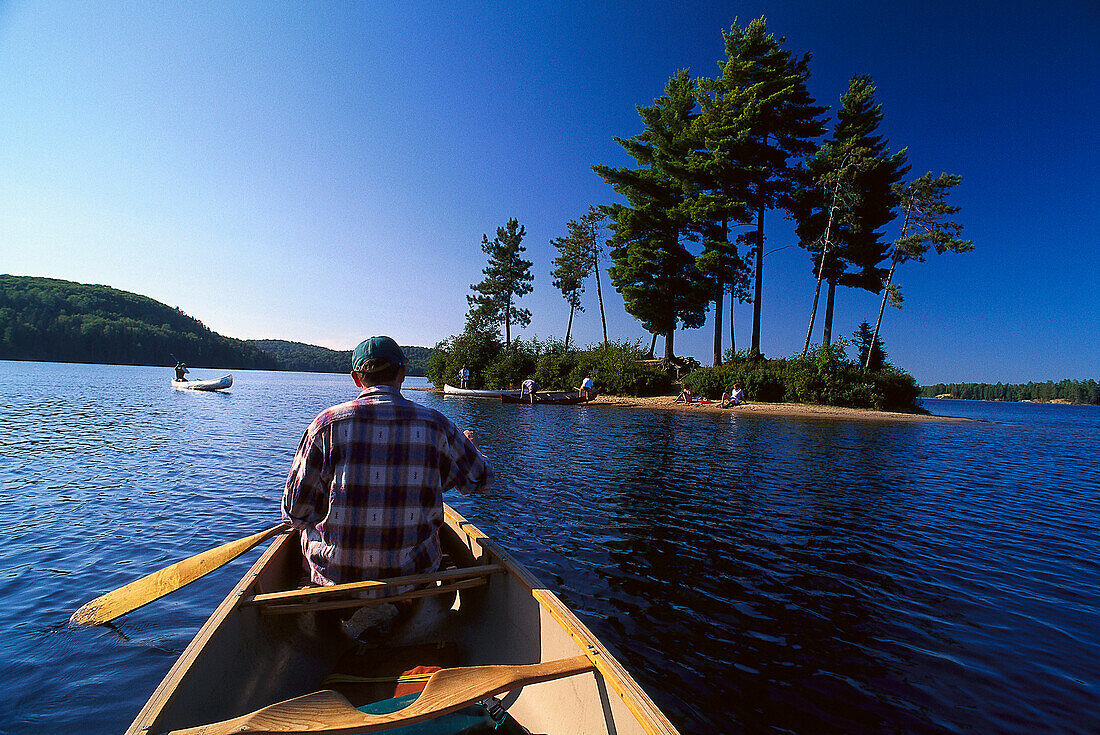 Canoeing at Lake Opeongo, Algonquin Provincial Park Ontario, Canada
