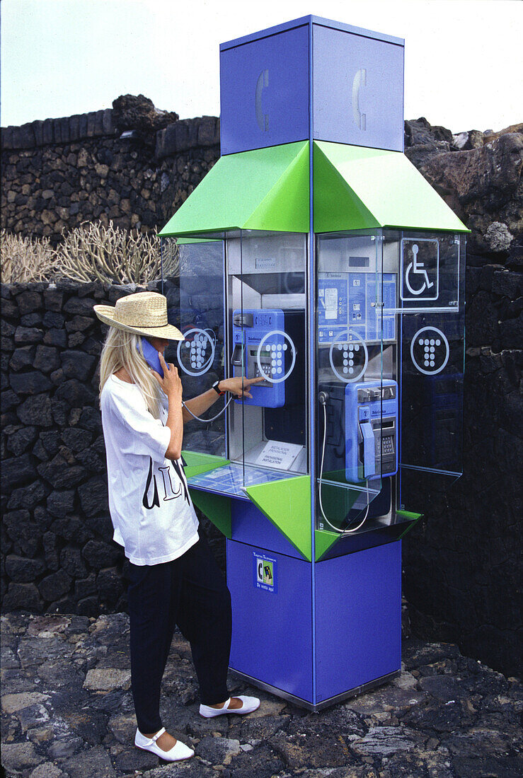 Telephone cell near Jameos del Agua, Lanzarote, Canary Islands Spain
