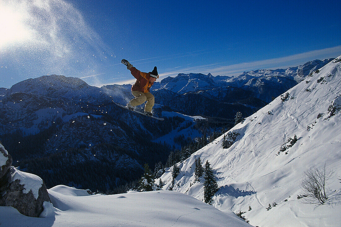 Snowboarding, Jump, Alps Winter sports