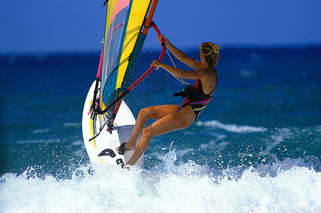 Windsurfing, Woman, Sports