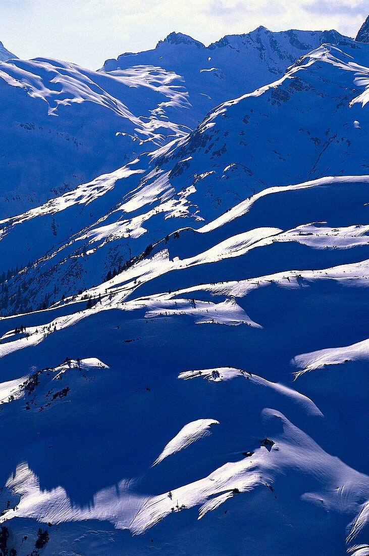 Snowcovered mountain near Lech at Arlberg, Vorarlberg, Austria