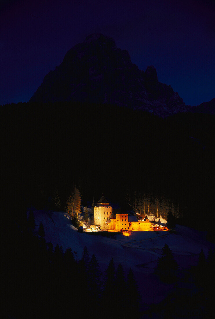 Night Ambience, Burg Wolkenstein, Dolomites, Italy