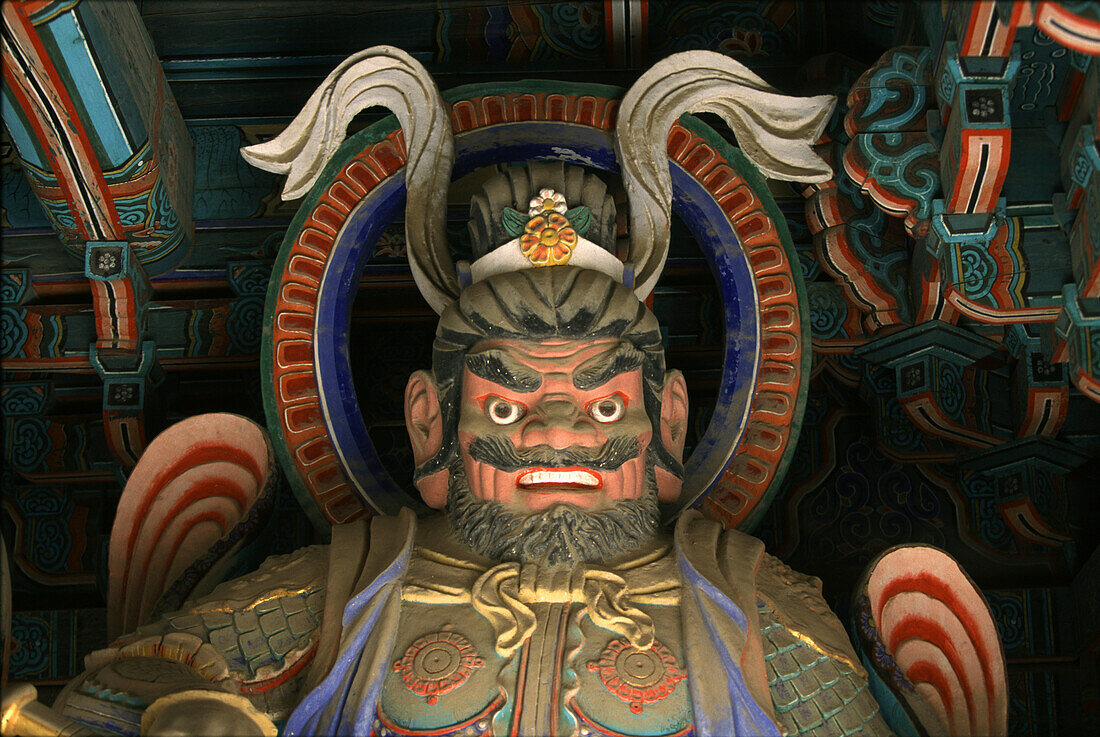 Tempelwächter in Pulguksa Tempel, Bulguksa Tempel, Gyeongju, Kyongju, Südkorea, Asia