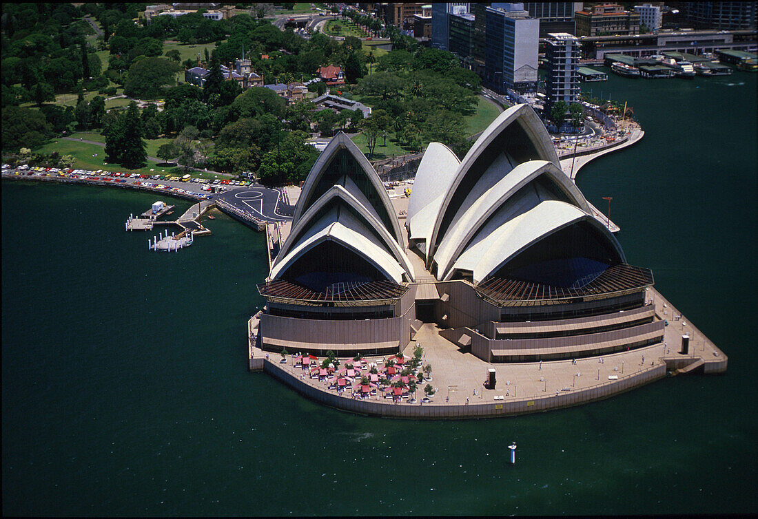 Aerial view of the opera, Sydney, Australia