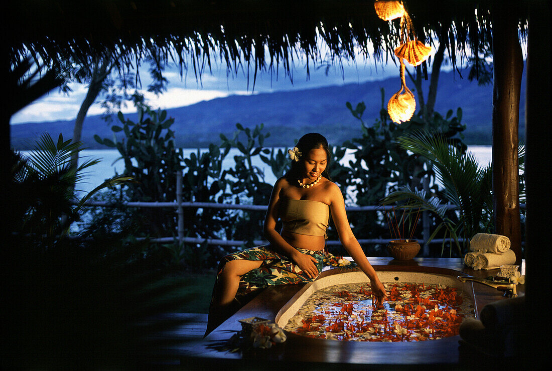 Flower bath in spa, Badian, Cebu, Philippines