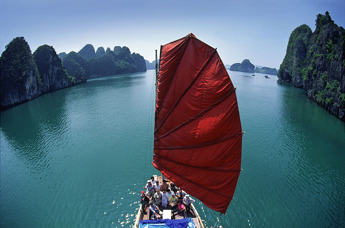 Tourist Junk in Halong Bay, Vietnam, Indochina