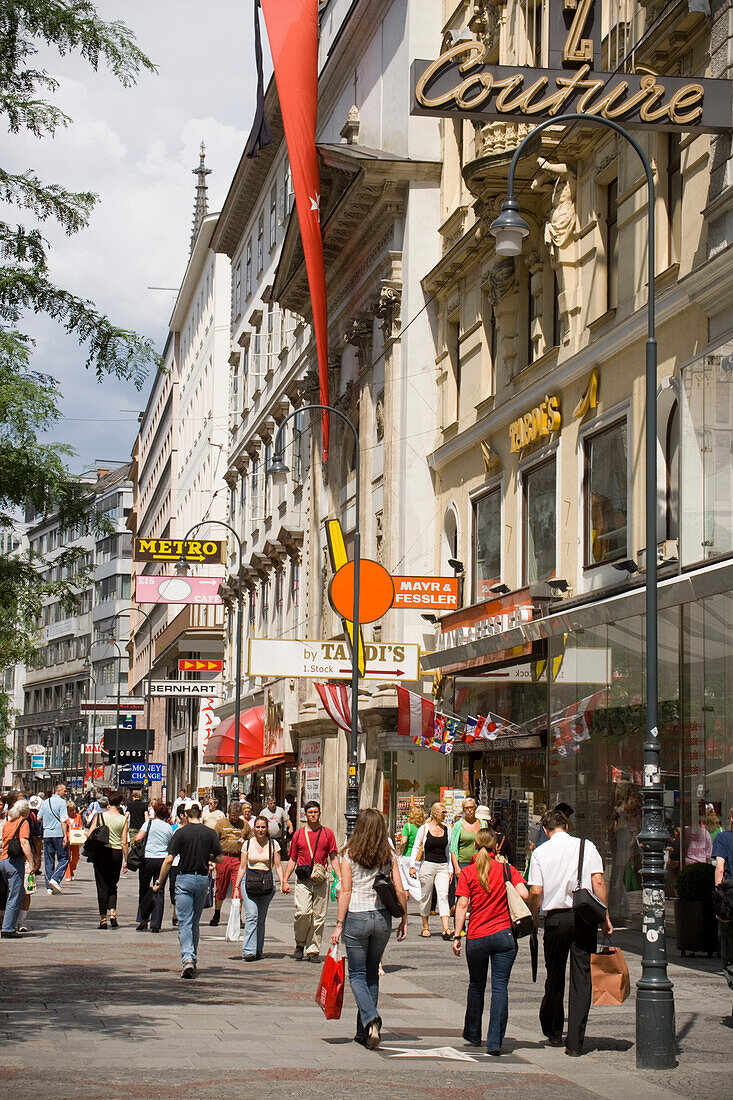Shopping street Kaerntner Strasse, Vienna, Austria