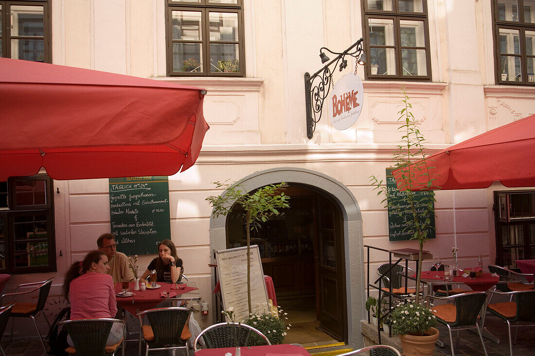 People in Restaurant, Spittelberg, Vienna, Austria