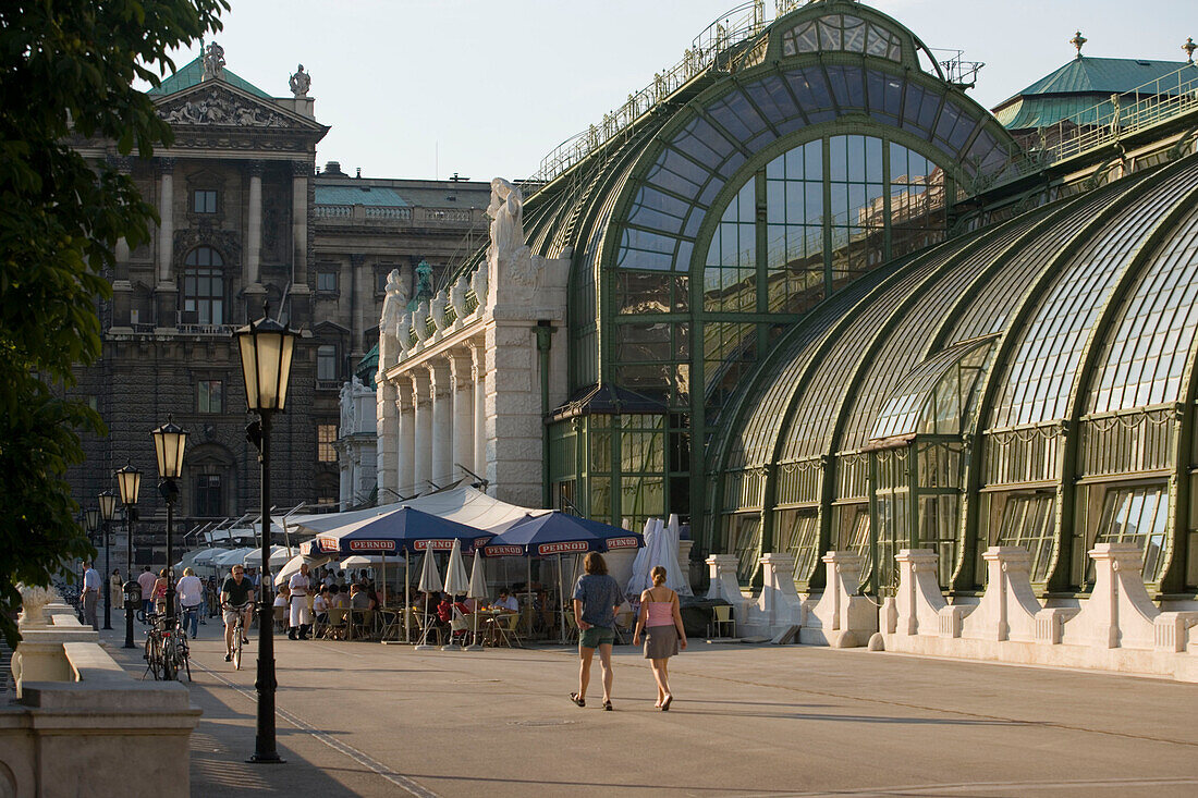 Cafe next to Butterfly House of Alte Hofburg, Vienna, Austria