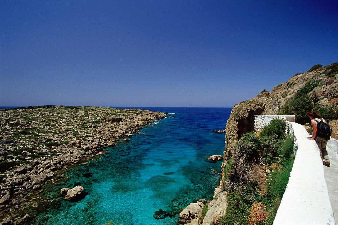 Sea view from monastery, Moni Chryssoskalitissa, Crete, Greece