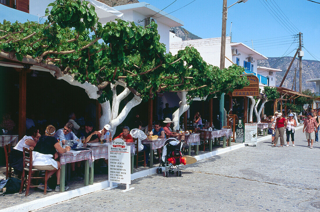 Restaurant, Agia Roumeli, Samaria Gorge, Crete, Greece