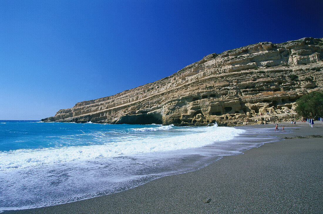 Strand, Höhlen, Matala, Kreta, Griechenland