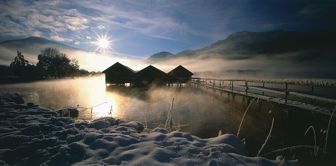 Lake Kochelsee, Schlehdorf, Landkreis Bad Toelz, Upper Bavaria, Germany