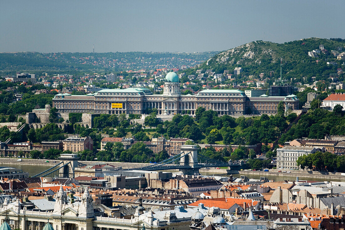 Royal Palace on Castle Hill, View to the Royal Palace on Castle Hill, Buda, Budapest, Hungary