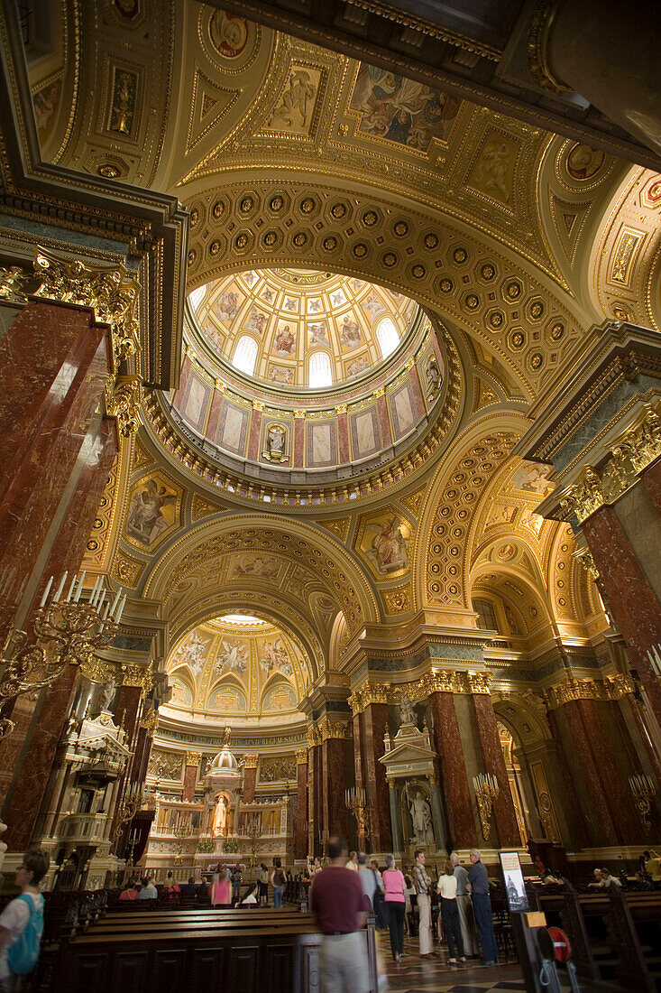 People inside the St. Stephen's Basilica, People inside the St. Stephen's Basilica, Pest, Budapest, Hungary