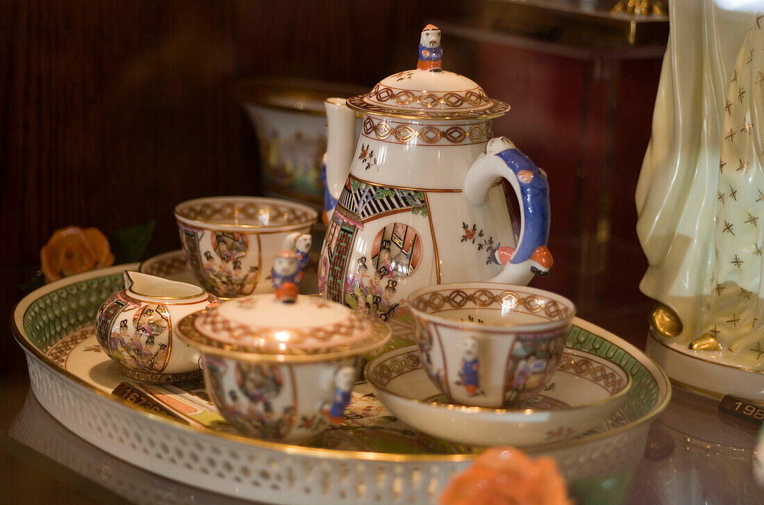 Tea-set of Herend Porcelain Shop, Tea set of Herend Porcelain Shop, Pest, Budapest, Hungary