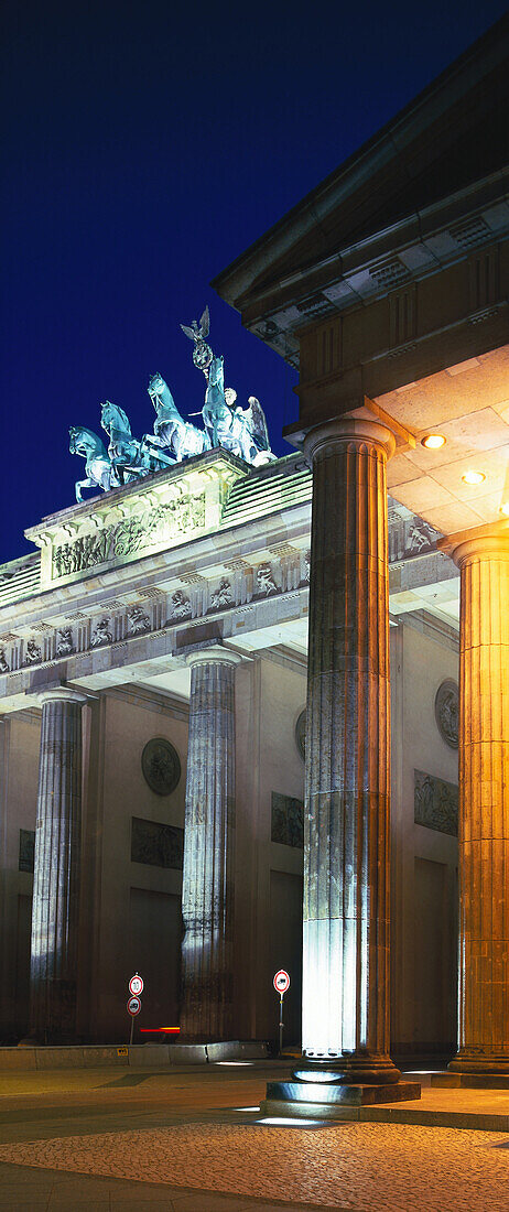 The Brandenburg gate at night, Berlin, Germany