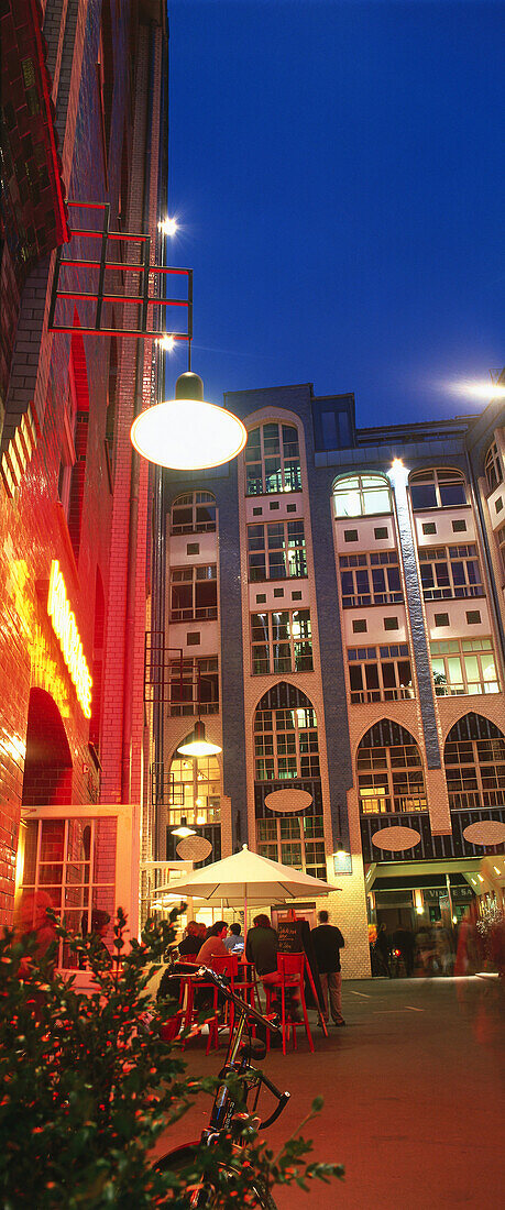 Hackesche Hofe at night, city center, Berlin, Germany