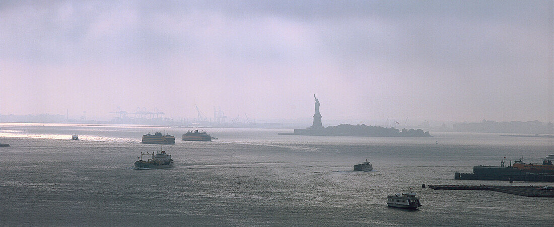 Liberty Island with Liberty Statue, New York, USA