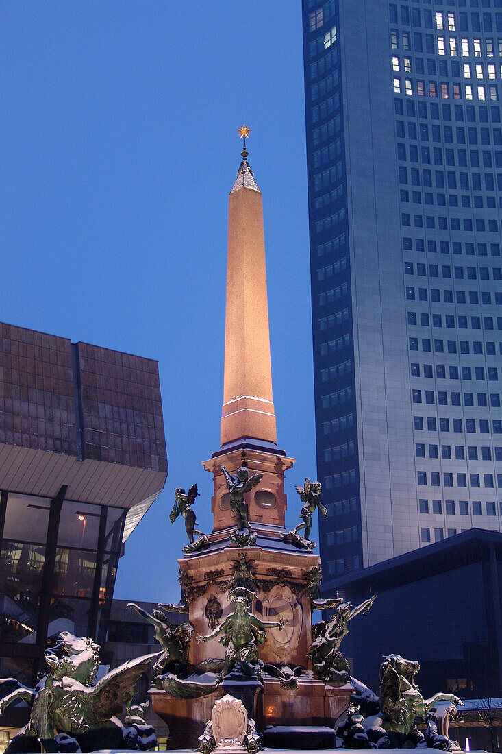 Leipzig, saxony, germany, the neo baroque mende fountain