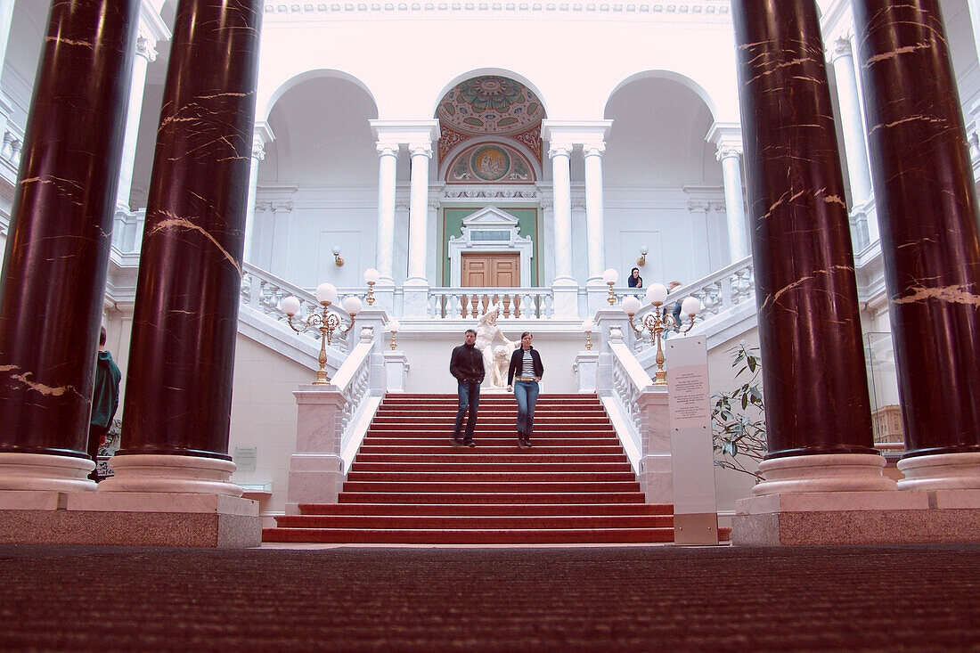 Historisches Treppenhaus in der Leipziger Unversität, Leipzig, Sachsen, Deutschland