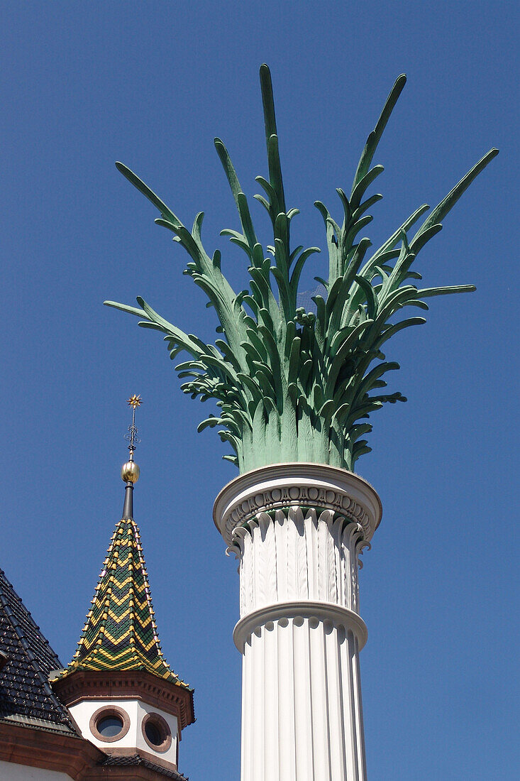 Column beside the St. Nicholas's church, Leipzig, Saxony, Germany, Europe