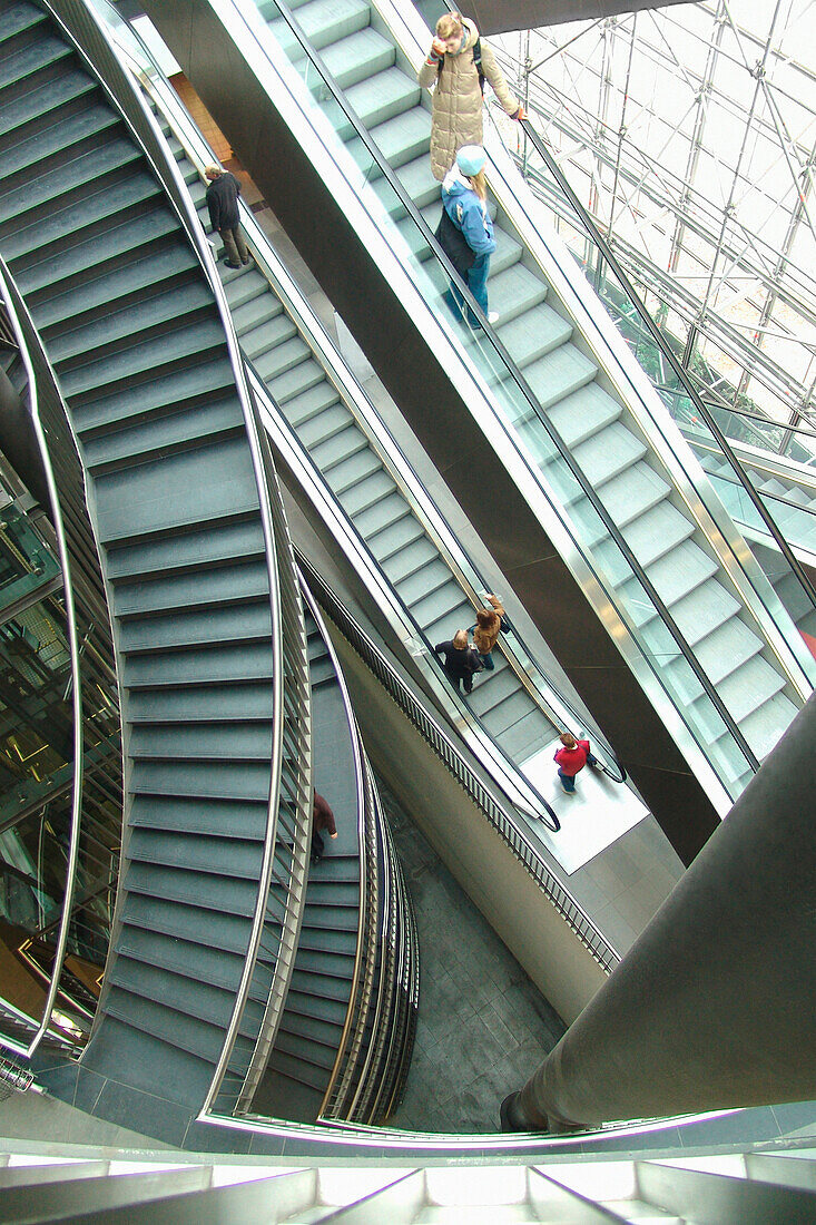Treppen im Petershof Einkaufszentrum, Leipzig, Sachsen, Deutschland