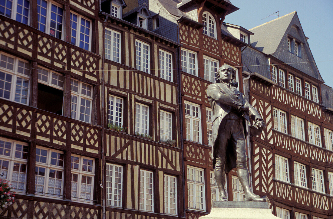 Fachwerkhaus, Place du Champ Jacquet, Rennes, Bretagne, Frankreich, Europa