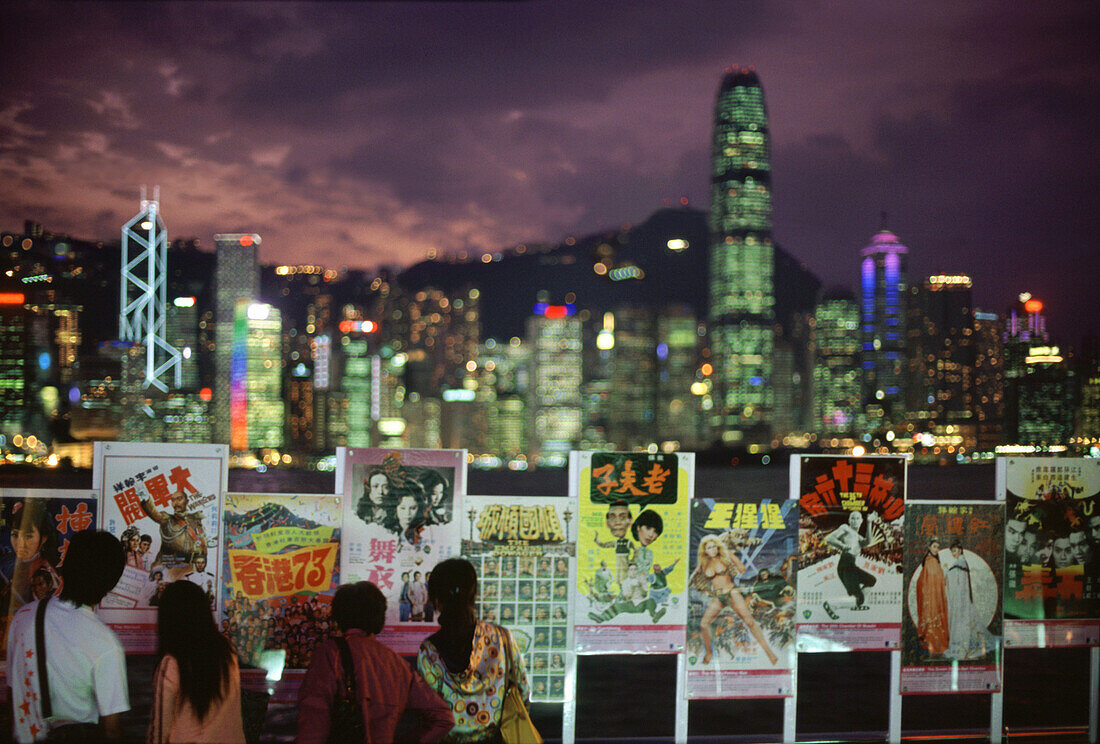 Avenue of the Stars, Hongkong Skyline by night, Hongkong, China