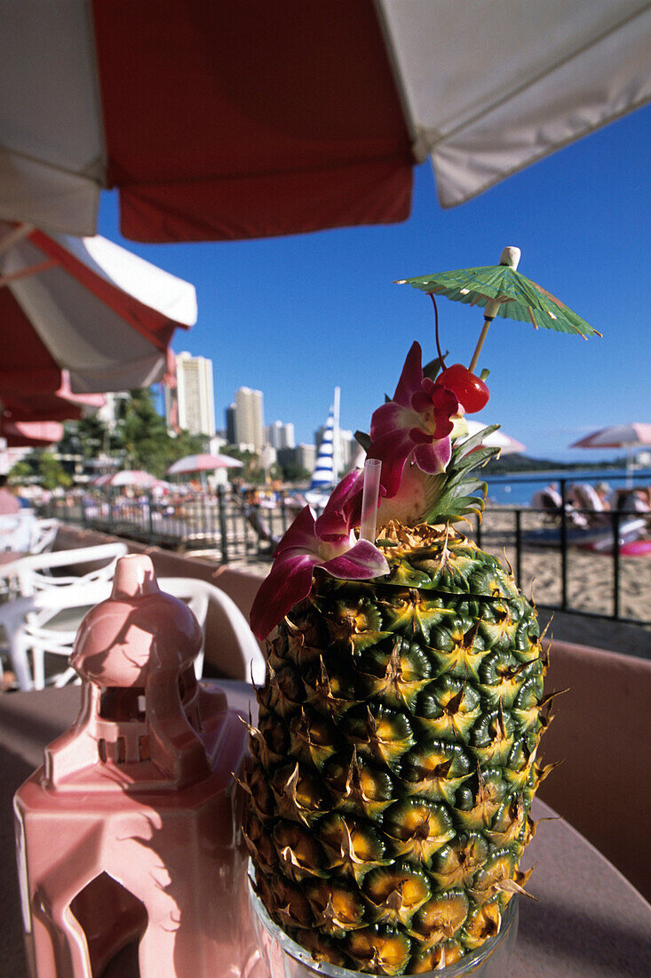 Pineapple Cocktail, Sheraton Royal Hawaiian Hotel, Honolulu, Oahu, Hawaii, USA