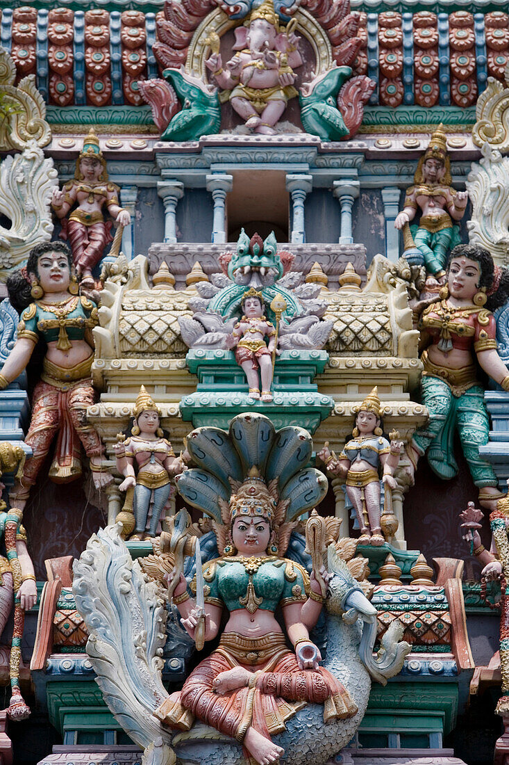Indische Tempeldekoration, Sri Marriaman Tempel, George Town, Penang, Malaysia, Asien