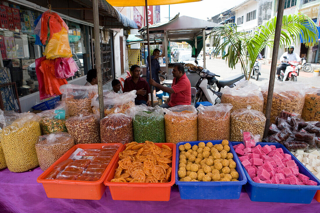 Süßigkeiten & Nüsse Verkaufsstand, George Town, Penang, Malaysia, Asien